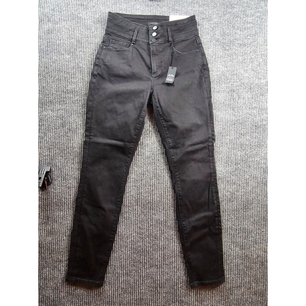 Ann Taylor Black Coated Skinny Jeans High Rise Button Fly Women’s Pant NWT Size4